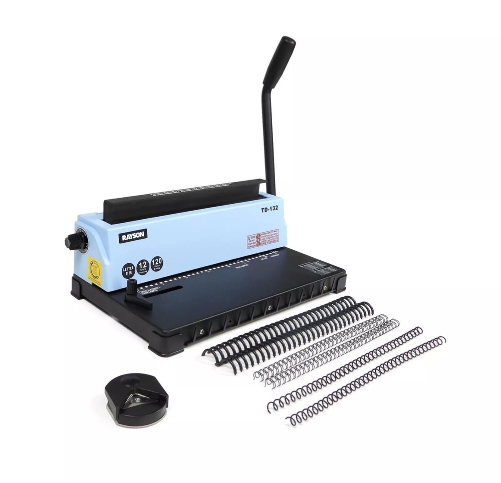 Rayson TD-132 Binding Machine Punch 12 Sheets/Bind 120 Sheets with Sturdy Met...