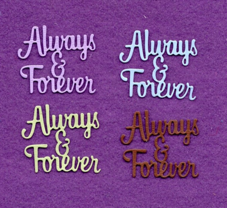 ALWAYS & FOREVER die cuts scrapbook cards