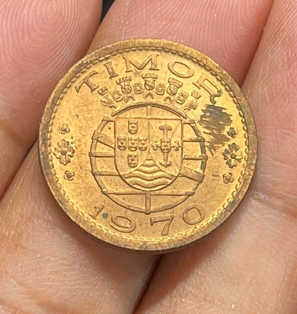 1970 Timor 50 Centavos Coin Excellent Condition