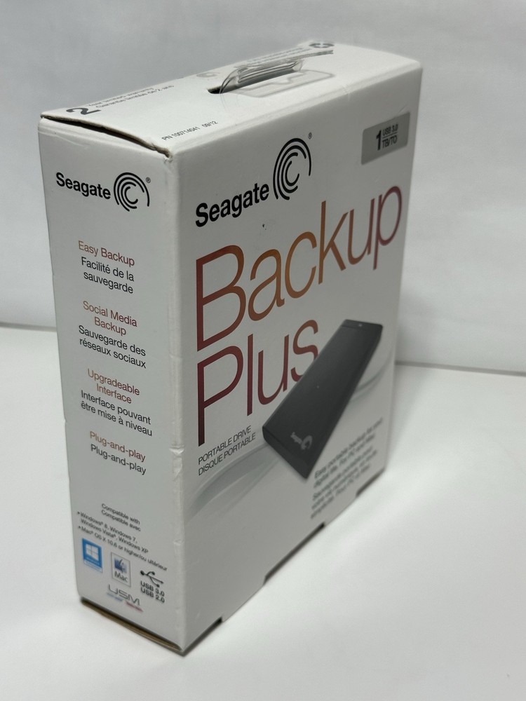 Seagate Backup Plus 1TB Portable Hard Drive MODEL SRD0SPO