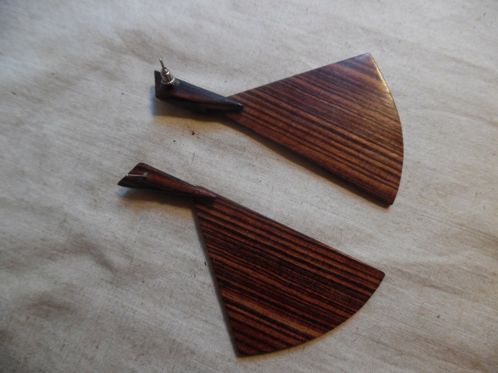 Earrings Wood Swinging