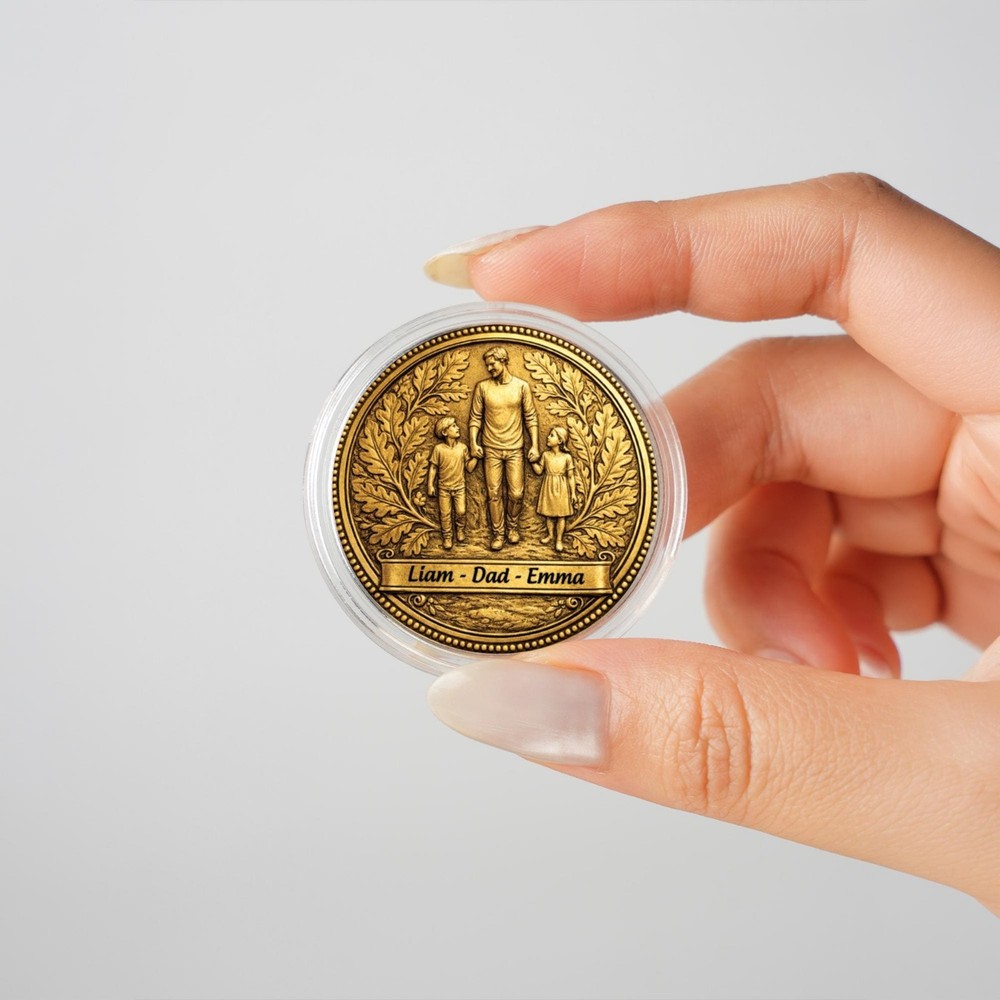 Personalized Dad Kids Coin Custom Name Keepsake Replica 2D Flat Token