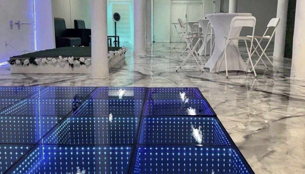 LED Multicolor 20 × 20 Infinity Dance Floor Lighting System Color Mixing Panels