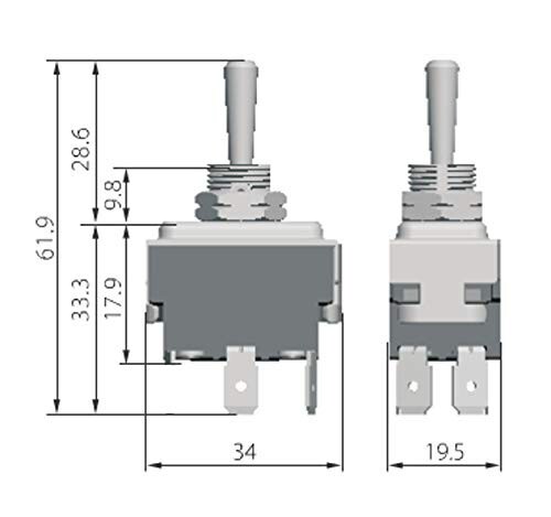 3-Pack 4-Pin Toogle ON-OFF Switch for Trailer Restorations, DIY Projects, HY29E