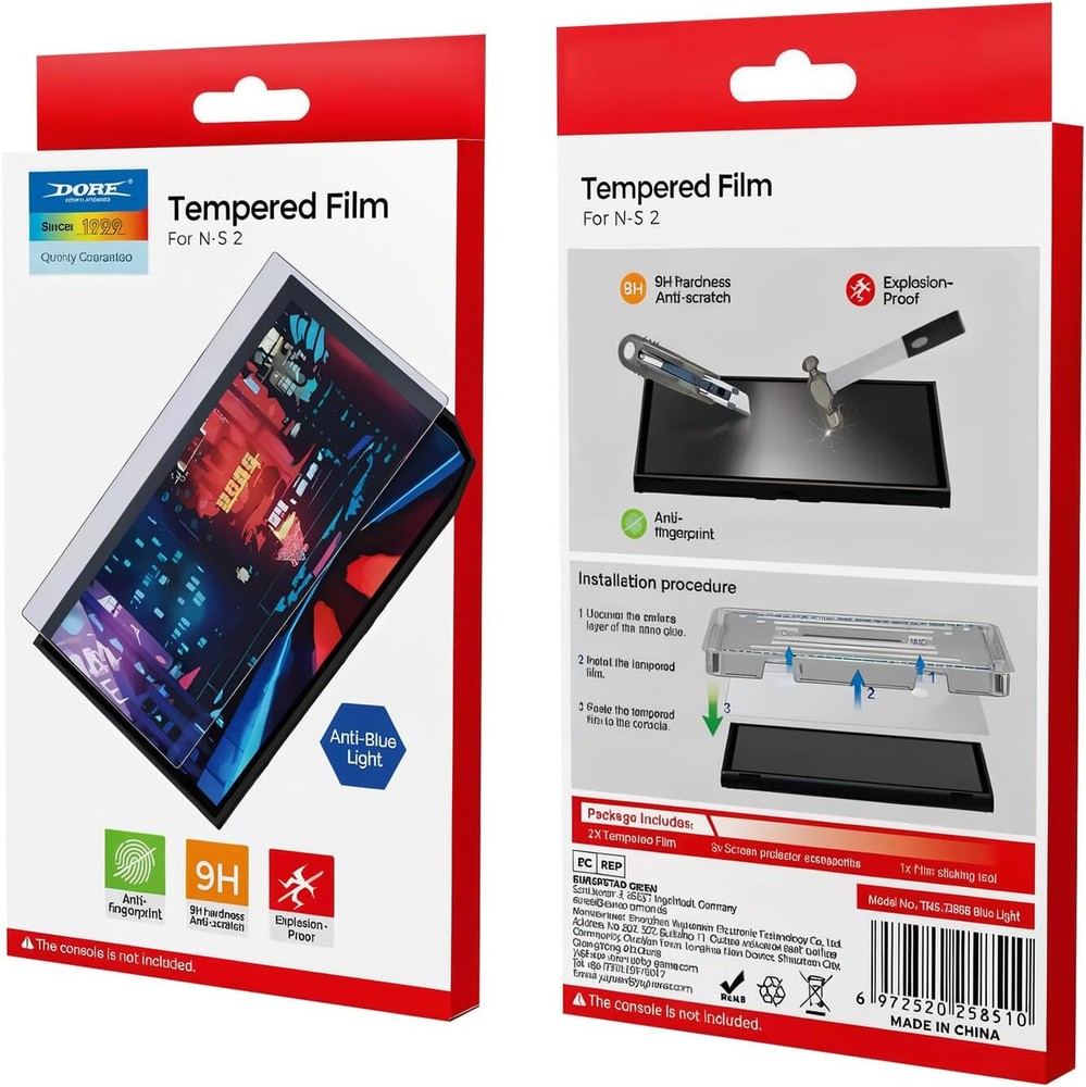 Screen Protectors for Nintendo Switch 2, Blue Light Blocking, 9H Hardness,2 Pack