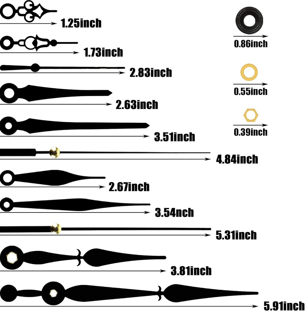 5pcs High Torque Quartz Clock Movement Mechanism Replacement Kit with...