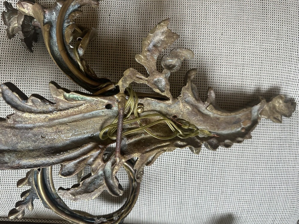 2-Antique Brass Electrified Sconces & 2 Not Electrified.