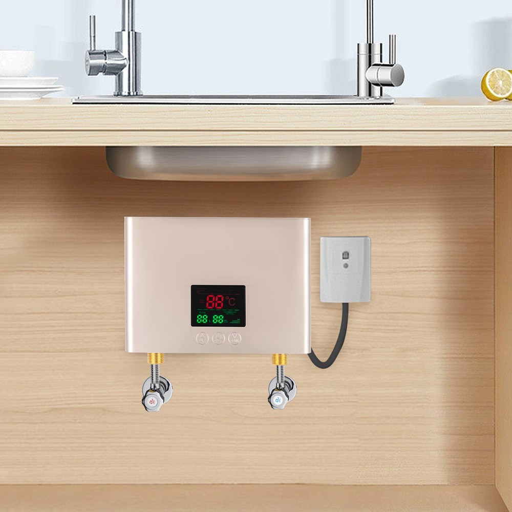 3000W Mini Electric Water Heater Wall Mounted Tankless Water Heater 86℉-131℉