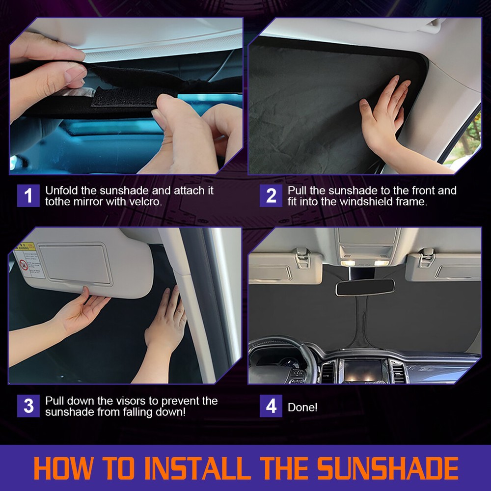 Sun Shade Foldable UV Block Cover Visor Shield For Chevrolet Silverado 2015