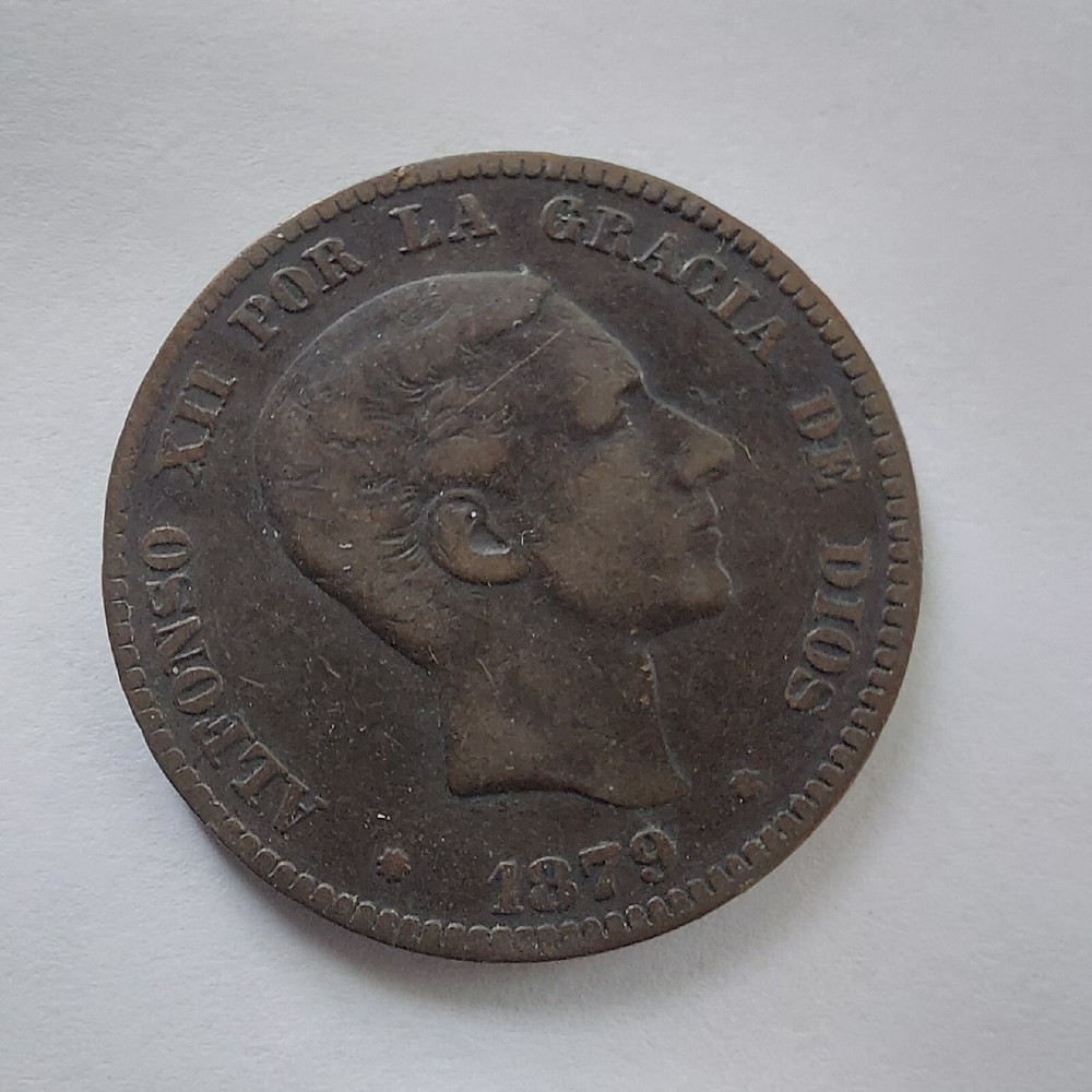 Spain 10 Centimos 1879 .#202k