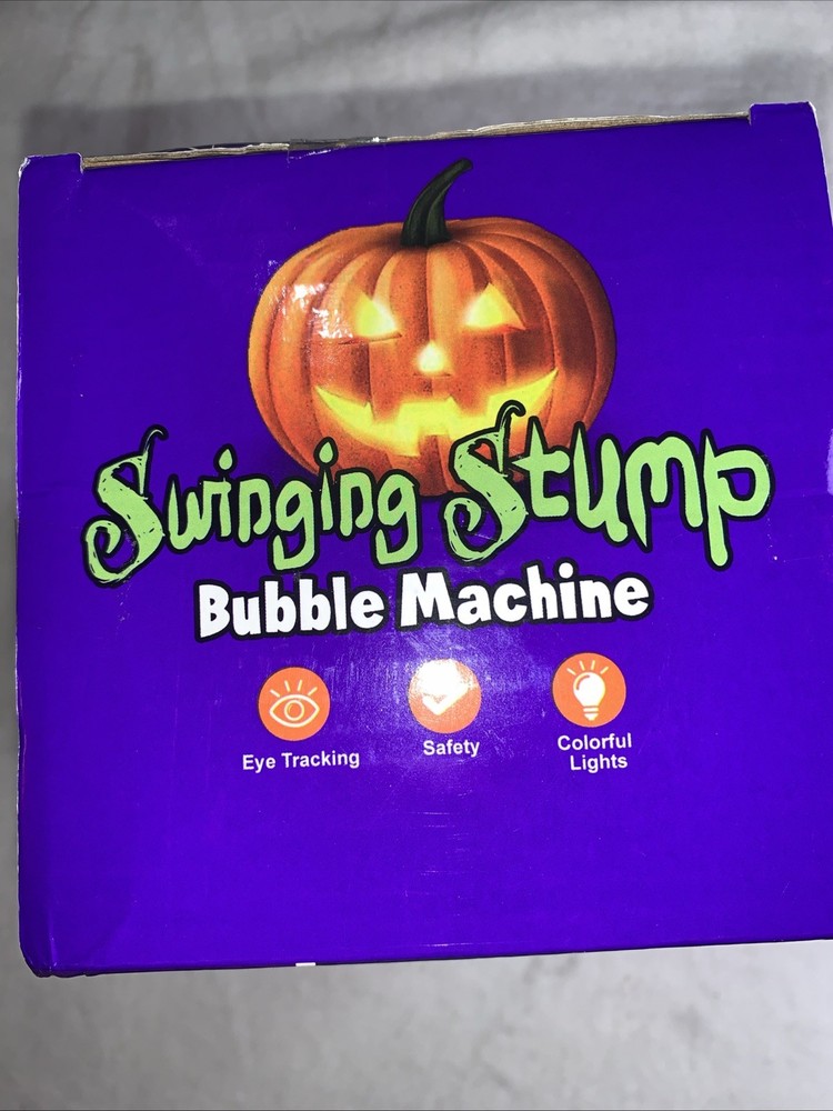 Automatic Bubble Lights Machine Swinging Stump Halloween Decoration Animated USB