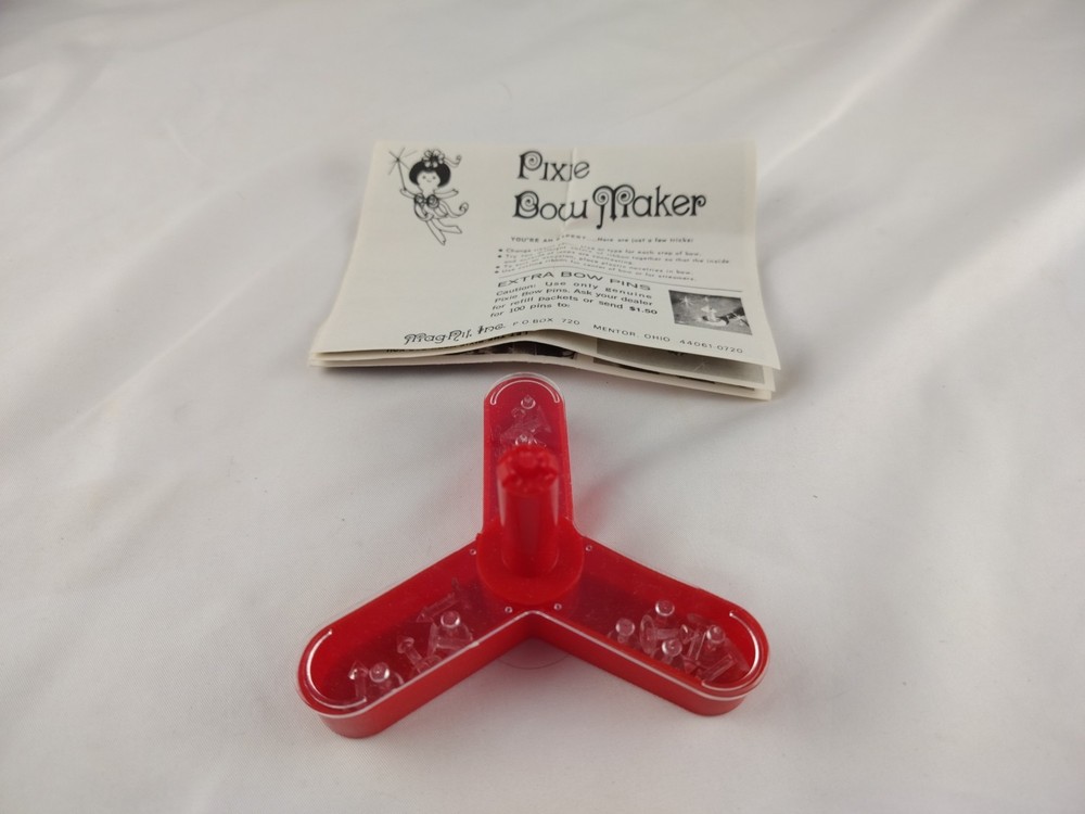 Vintage 1985 Pixie Bow Maker 22 Pins Instruction Book Model 2702