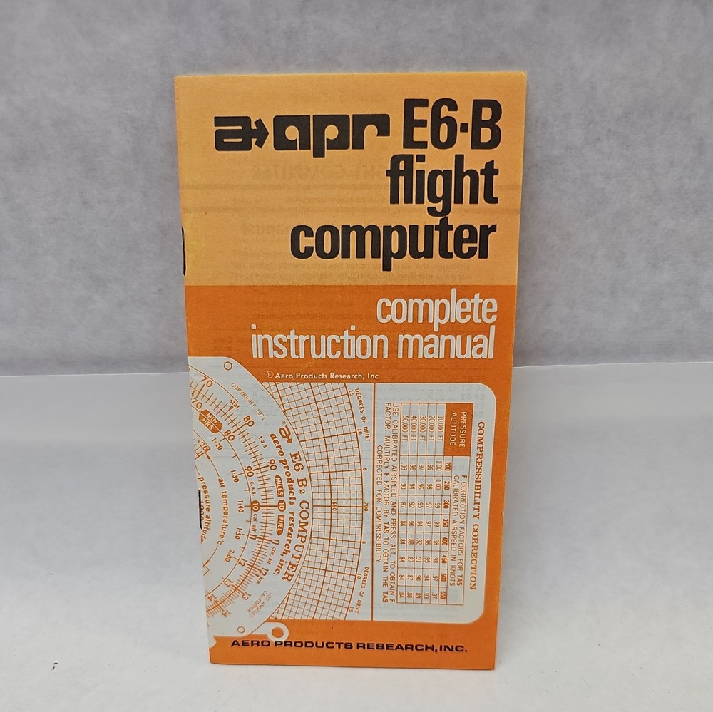 Vintage APR E6 B9 Flight Computer Plotter Instruction Manual Case 1973 Aero Prod