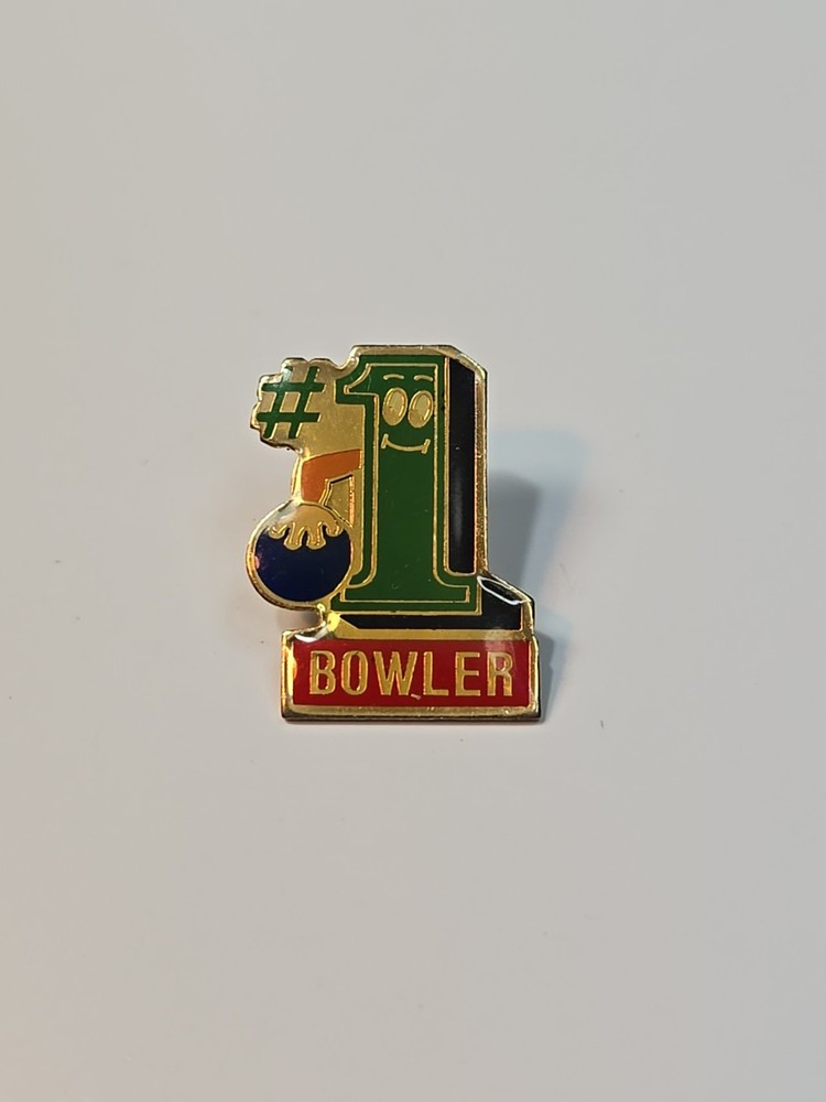 #1 Bowler With Smile Face Lapel Pin