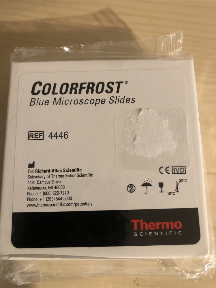 Thermoscientific Colorfrost Blue Microscope Slides, #4446