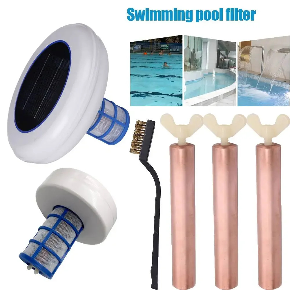 Solar Pool Ionizer Copper Silver Anode Algae Control Purifier Replacement clean
