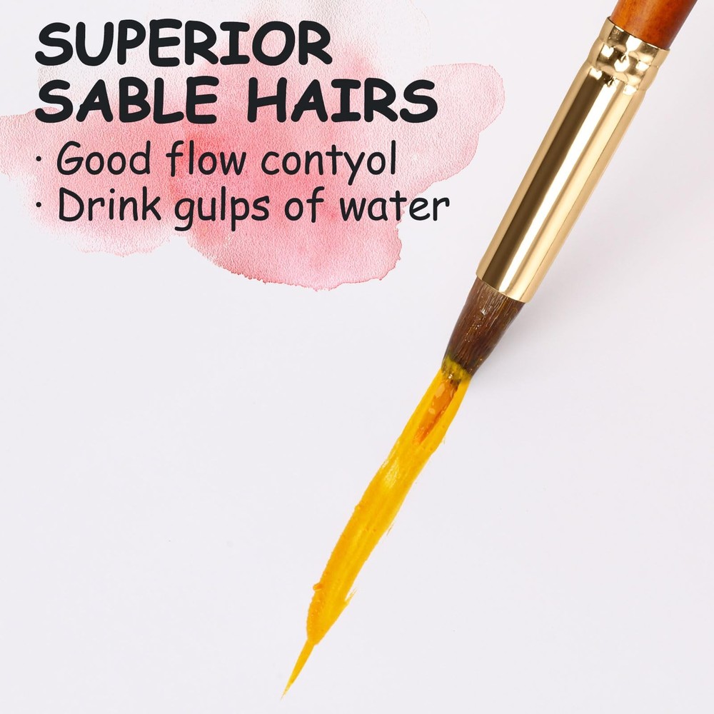 Brushes Set, 4Pcs Extended Needle Point Brushes Professional Extra Long Point...