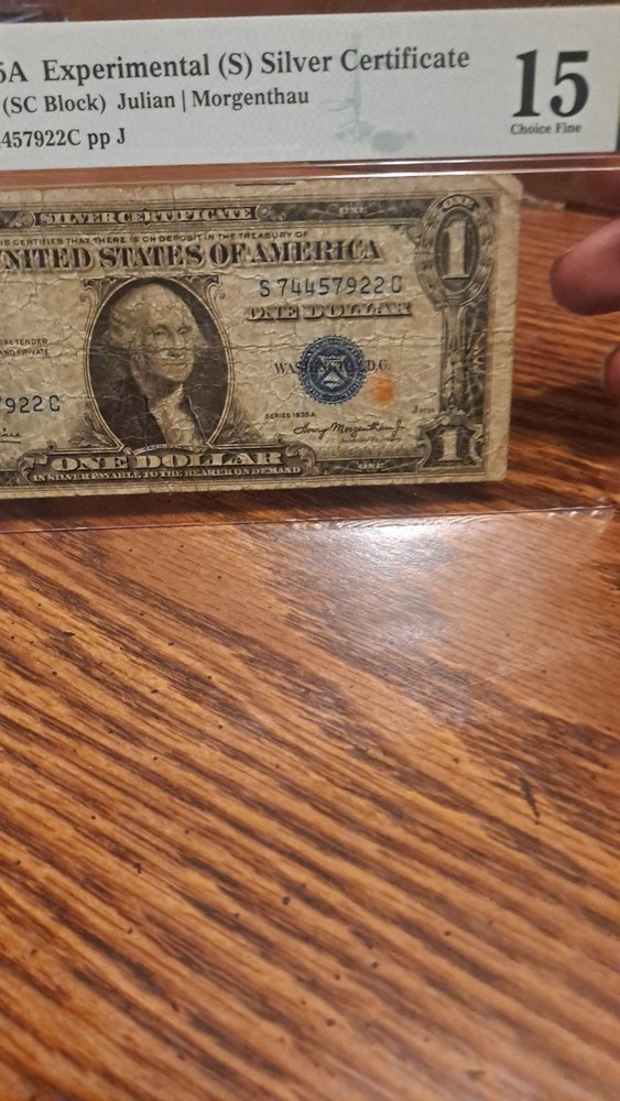 1935 $1 Experimental Silver Certificate Pmg CHOICE FINE
