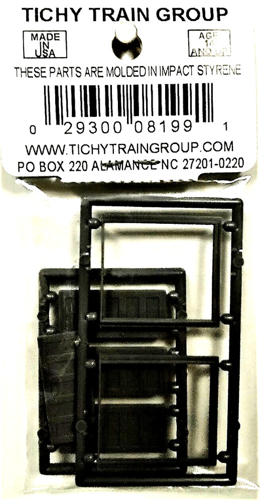HO Scale Tichy Train 8199 5-Panel Double Door w/Separate Frame pkg (2)