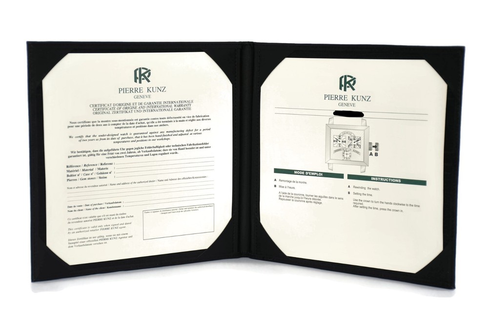 Piarre Kunz Guarantee Certificate Blank