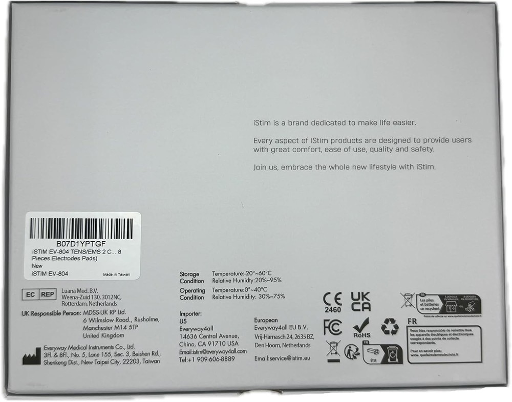 iSTIM EV-804 TENS/EMS Combo – 7 Modes, 24 Programs, Backlit Display
