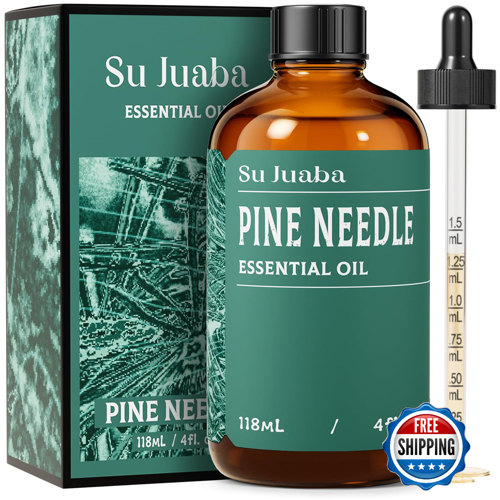 SU JUABA 4 Fl Oz Pine Needle Essential Oil, 100% Natural Aromatherapy Diffuser