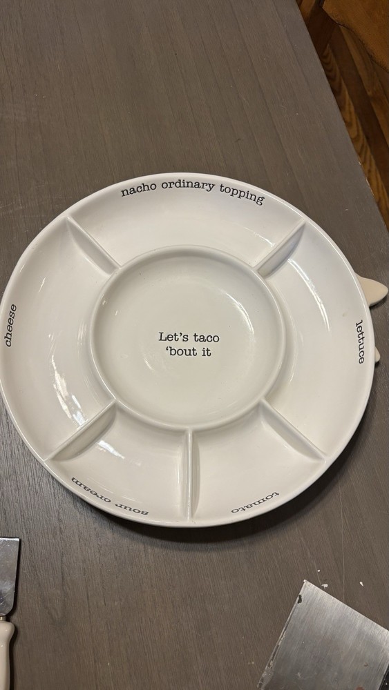 Large mud pie serving Platter For Taco’s 14 In