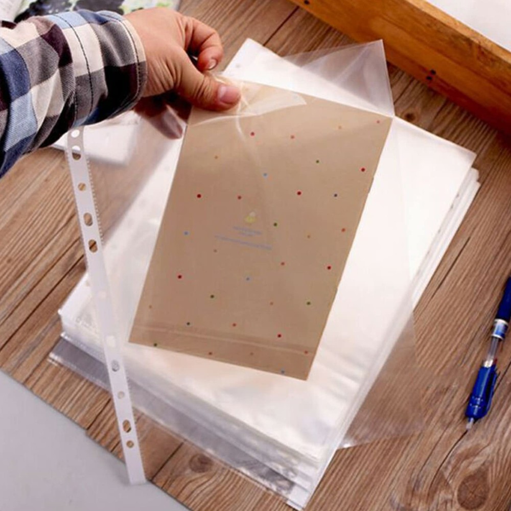 100 Pcs A4 Clear Document Folder, Waterproof Case Transparent Document Bag Pa...