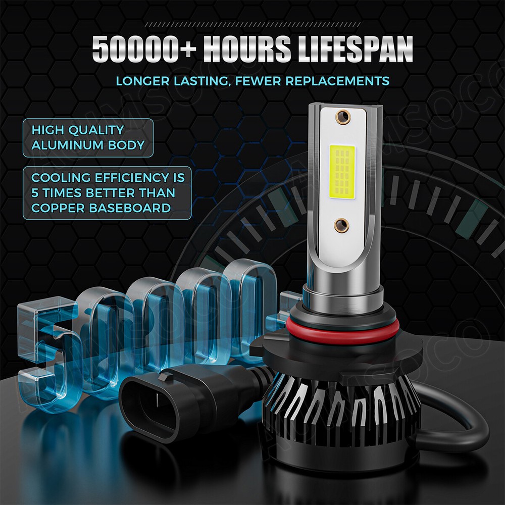 2x 9006 / HB4 LED Headlight Low Beam Bulbs Super Bright White Light Conversion