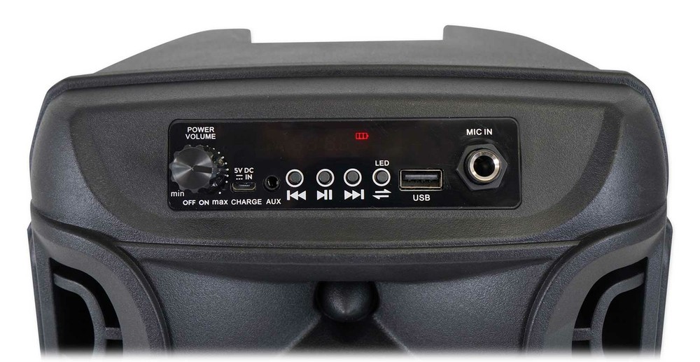 Technical Pro Rechargeable 8" LED Karaoke Machine Speaker System w/Bluetooth+Mic