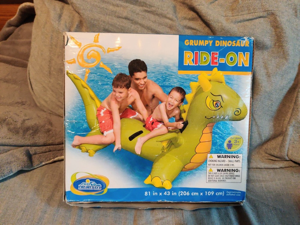 Intex The Wet Set Grumpy Dinosaur Ride-On Rare NIB