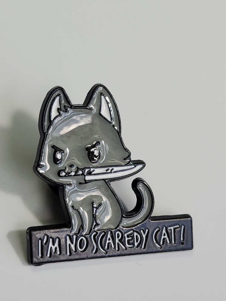I'm No Scaredy Cat Lapel Pin
