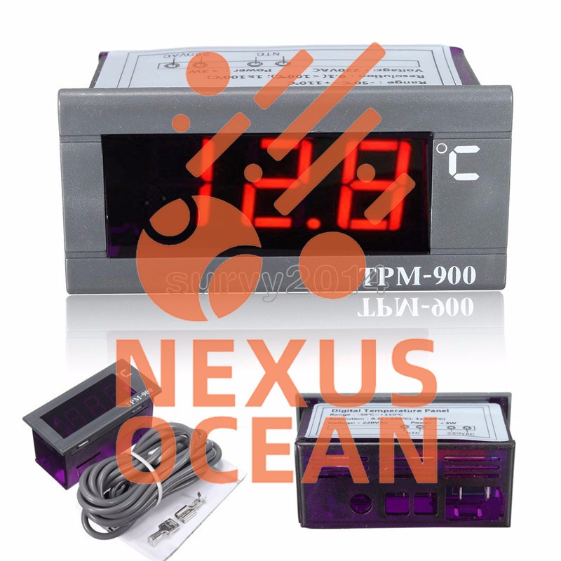 TPM-900 220V Digital Temperature Controller LED Panel Meter with Sensor
