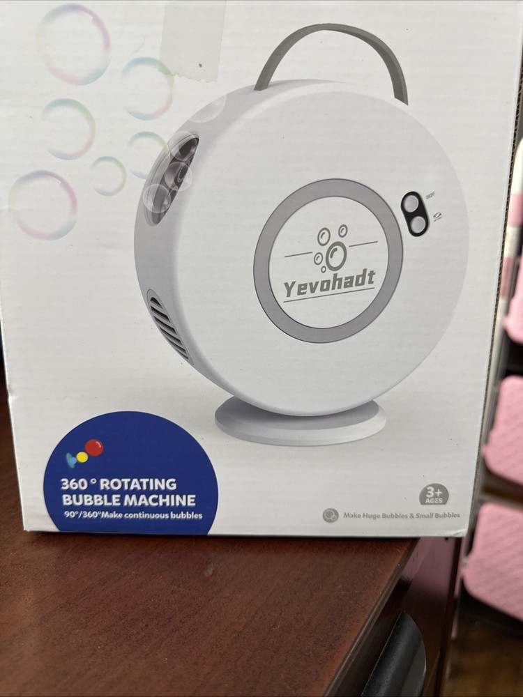 Yevohadt 360 Rotating Bubble Machine, 3+ Ages - Sealed