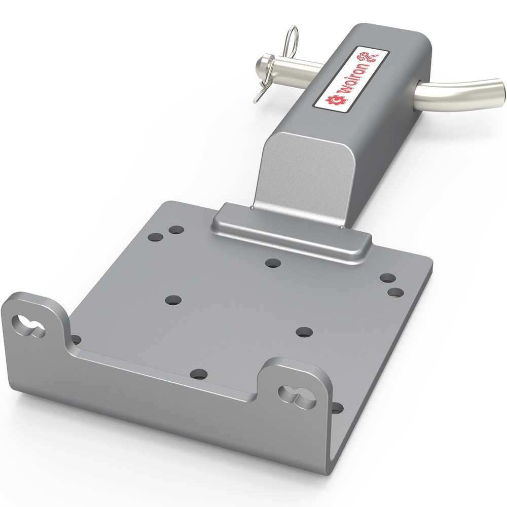 Universal 2" Receiver Trailer Hitch Winch Mount Plate ,Winch Mounting Silver