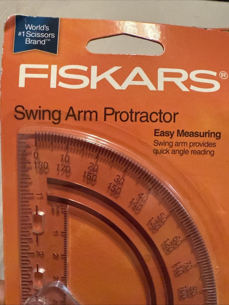 Fiskars Swing Arm Protractor Plastic Clear 6" Assorted Text Color