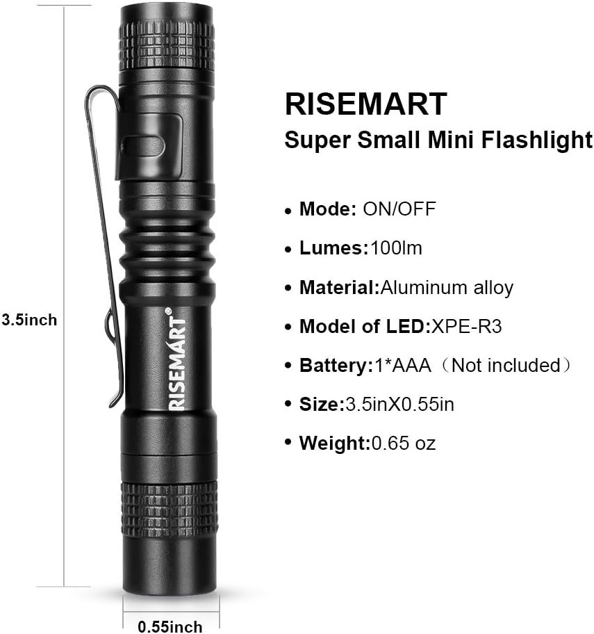 Compact Tactical Flashlight - Lightweight 100 Lumens LED, Easy Clip Design