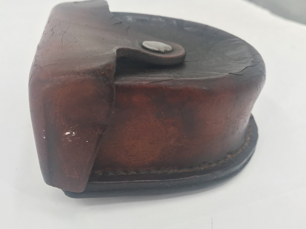 Vintage Leather Compass Belt Holder Case Brown
