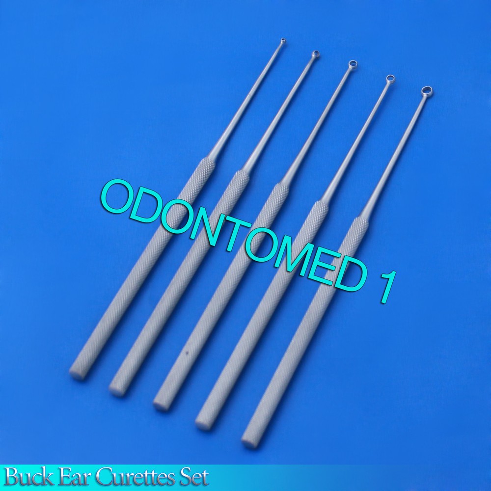 5 Buck Ear Curettes Surgical Veterinary Instruments Sharp
