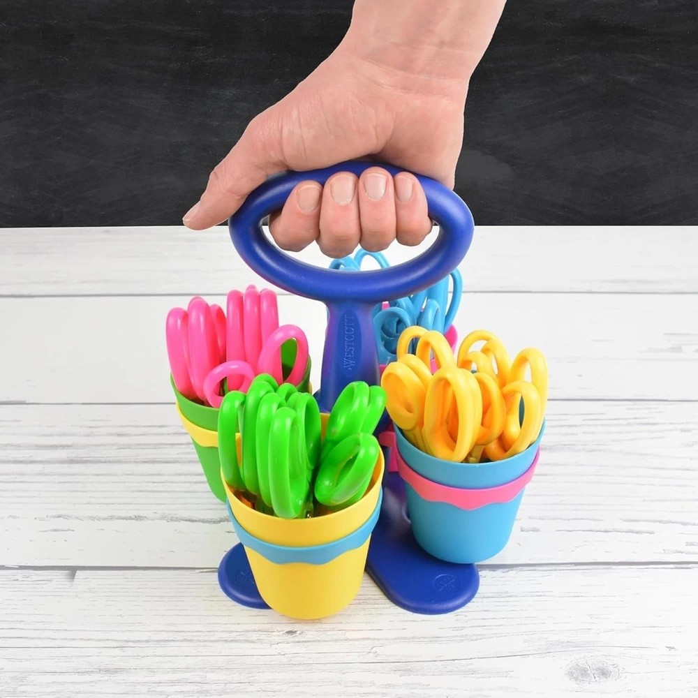 Classroom Scissor Caddy with 24 Student Scissors