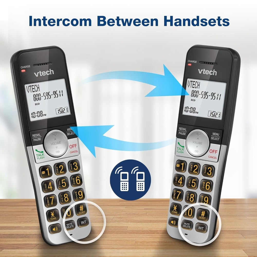 Cordless Phone Set with Answering Machine - 3 Handsets