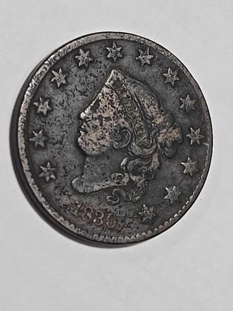 1830 Coronet/Matron Head Large Cent, Medium Letters, Rare,#1563
