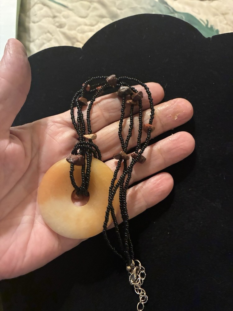 2 Artisan Stone And Bone Beaded Necklaces