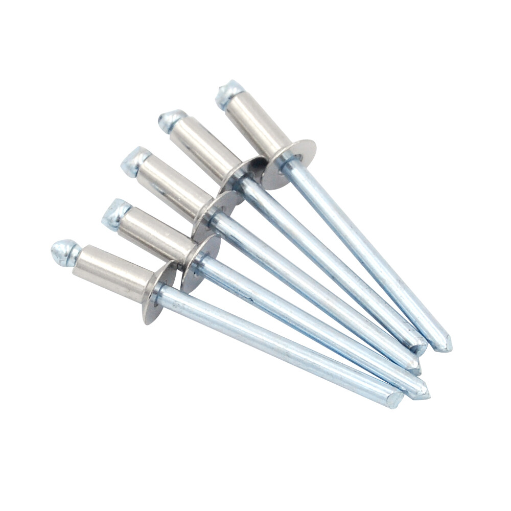 100pcs M6 Diameter Stainless Steel Open End Countersunk Head Blind Pop Rivets
