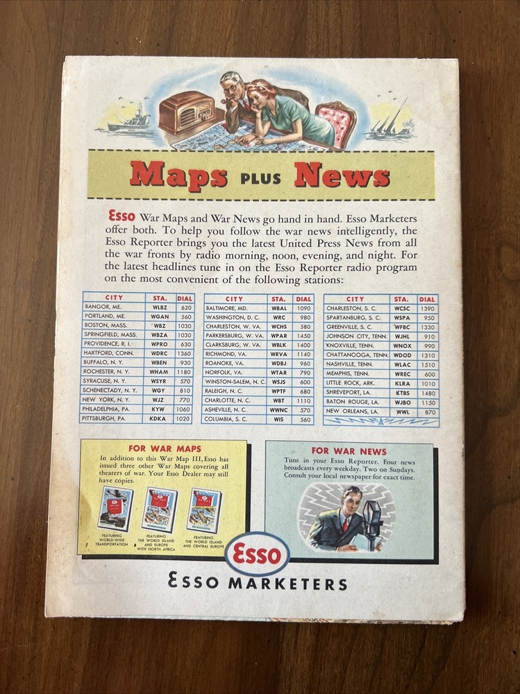 Esso War Map III Featuring The Pacific Theater
