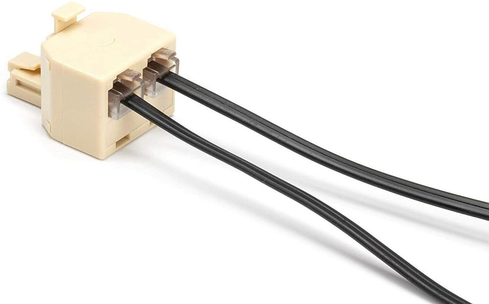 Duplex Modular Phone Wall Jack Adapter (IVORY) RJ11 - Splitter | Two Pack