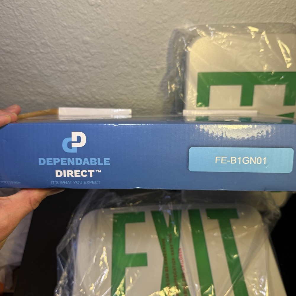 Dependable Direct 2-Pack Double Side LED Green Exit Sign Emergency Light In Box