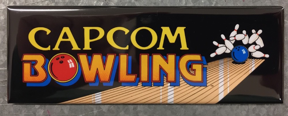 Capcom Bowling Arcade Game Marquee Fridge Magnet