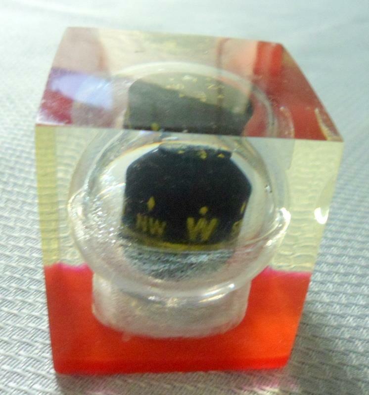 Embedded Lucite Compass Paperweight