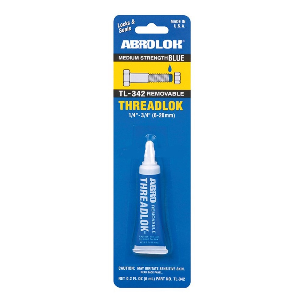 ABRO Threadlok Medium Strength Blue Removable, Versatile Thread Locker TL-342